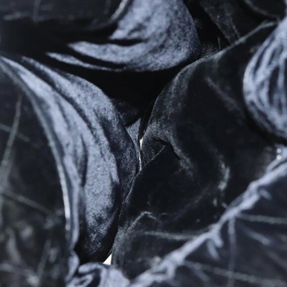 CHANEL Bag Arm Pillow Cushion Velor Pouch Black Gold CC Auth - Picture 13 of 16